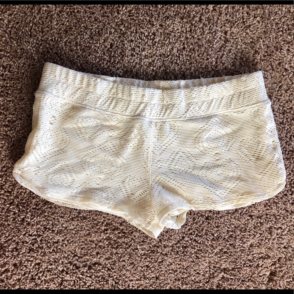 Zumiez cream color swim booty shorts